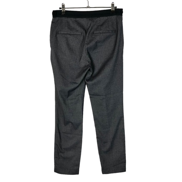 Zara Navy Blue Herringbone Straight Leg Dress Pants S - Picture 2 of 4